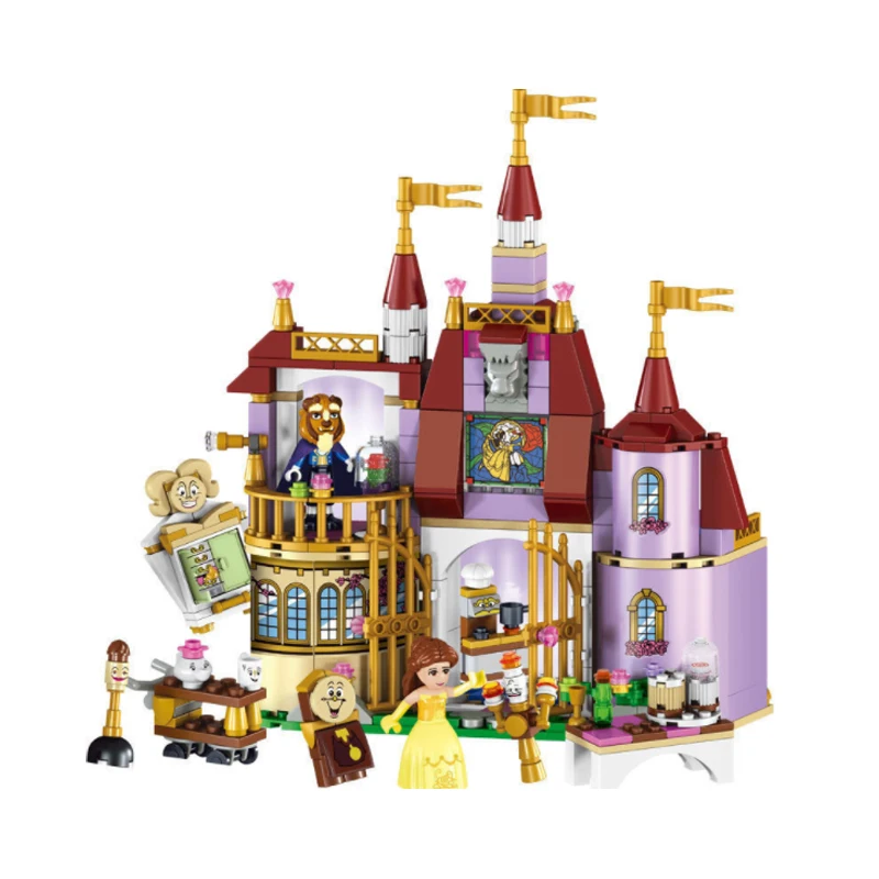 

LELE 37001 Beauty And The Beast Princess Castle Building Blocks Sets Brick Compatible Legoings 41067 Playmobil Toys For Children