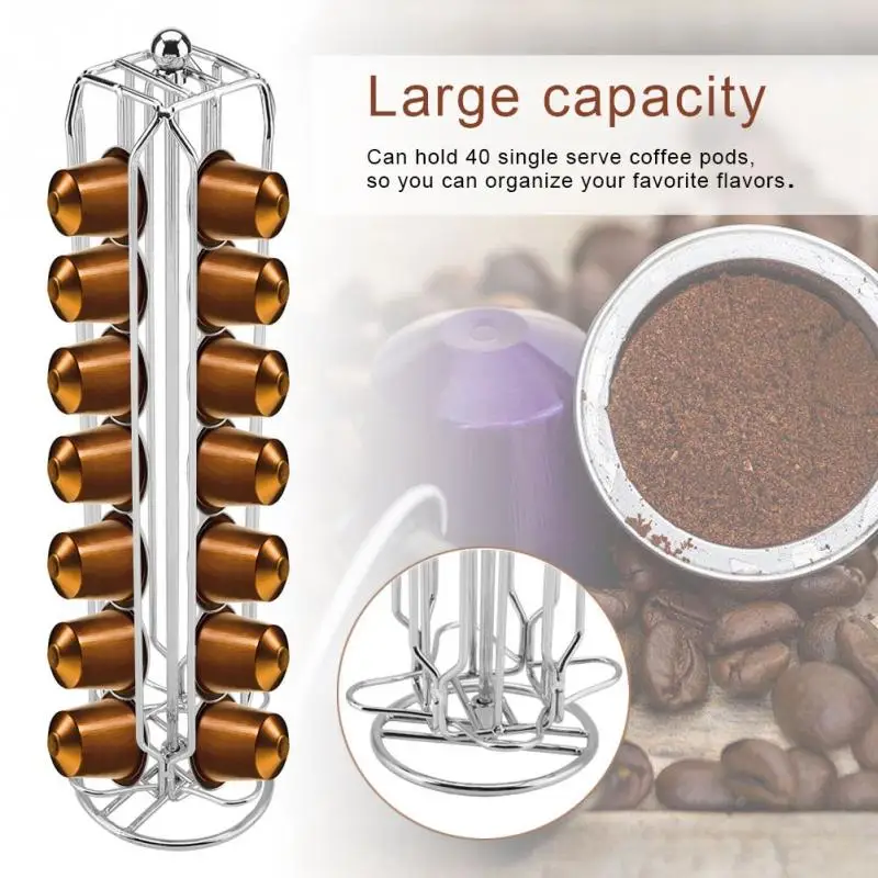 

2019 Rotatable Nespresso Coffee Pod Storage Spinning Holder Capsule Stand for 40 Coffee Pods Holder Stand New Free Shipping