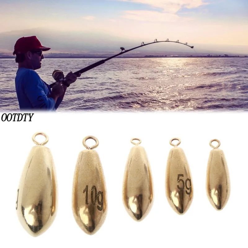 

5 Pcs/pack Bullet Copper Sinker Fast Weight Sinking Rig Accessory Lead Replacement Bass Fishing Supplies