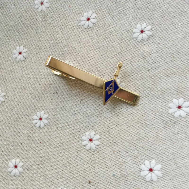

100pcs factory customized Wholesale Trowel Masonic Freemason tie bar tie clip Freemasonry Fashion Men's Neck ties Bar Clips Bar