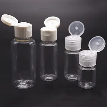 

20pcs 5ml 10ml 20ml 30ml Plastic PET Clear Flip Lid Lotion Bottles Cosmetic Sample Container Travel Liquid Screw cap Fill Vials
