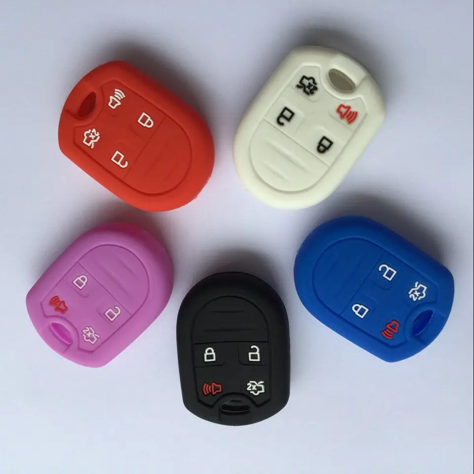 Чехол силиконовый для Ford F150 Mustang Edge Explorer Focus 4 кнопки 5 цветов|focus key case|key case siliconesilicone