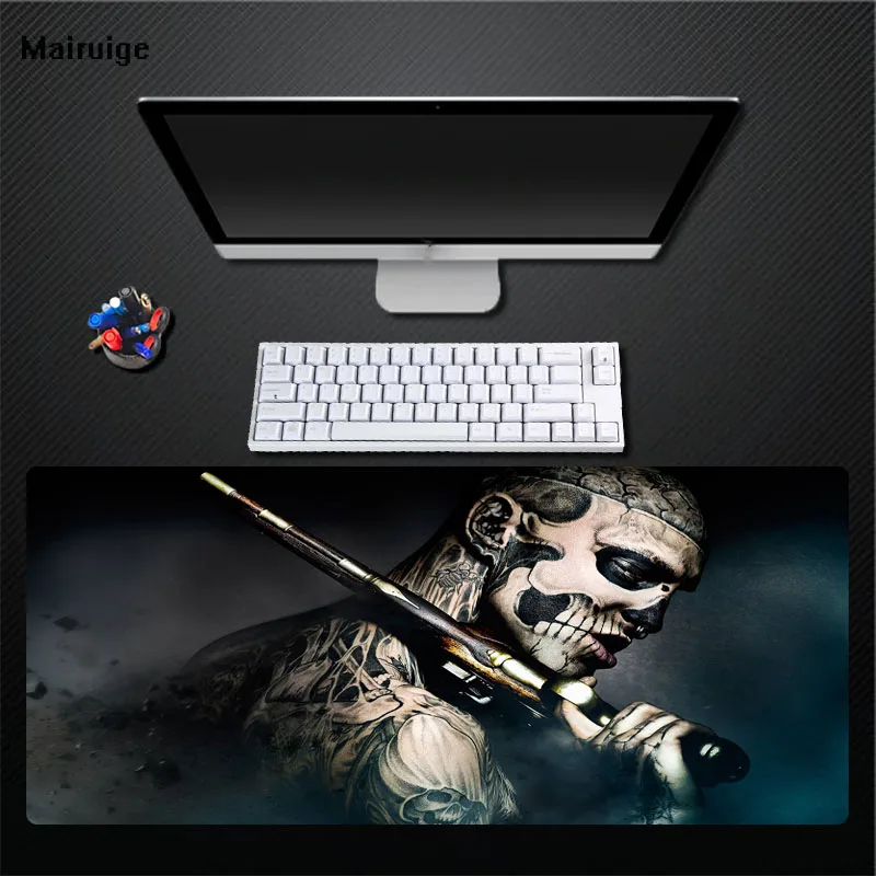 

Mairuige Black Mouse Pad Character Tattoo Killer Pad High Quality Does Not Fade No Smell Home Table Mat Large Size Pad 400X900