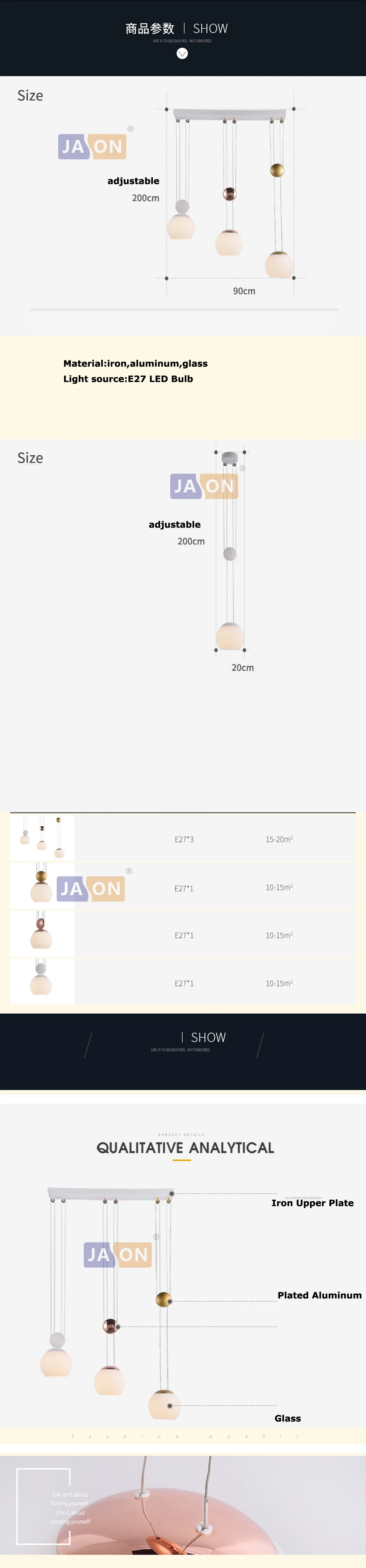 led e27 Нордик Железные Алюминий Стекло бело-золотые Светодиодные Лампы.Светодиодные Светильники Люстры Подвесные.Светильники Подвесные