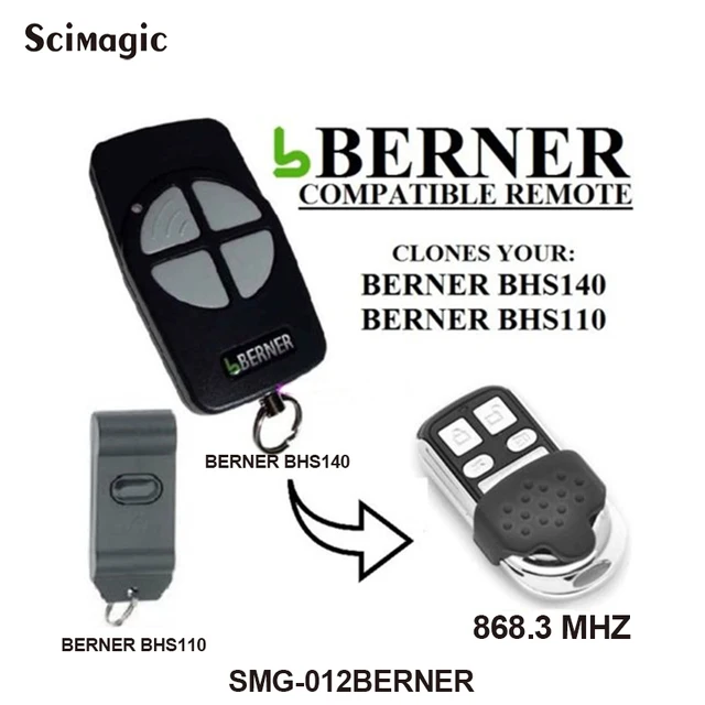 For Berner BHS 211 221 153 110 140 121 130 BDS120 140 150 868 Remote Control Garage Gate Door Clone  Duplicator 868.3MHz 2