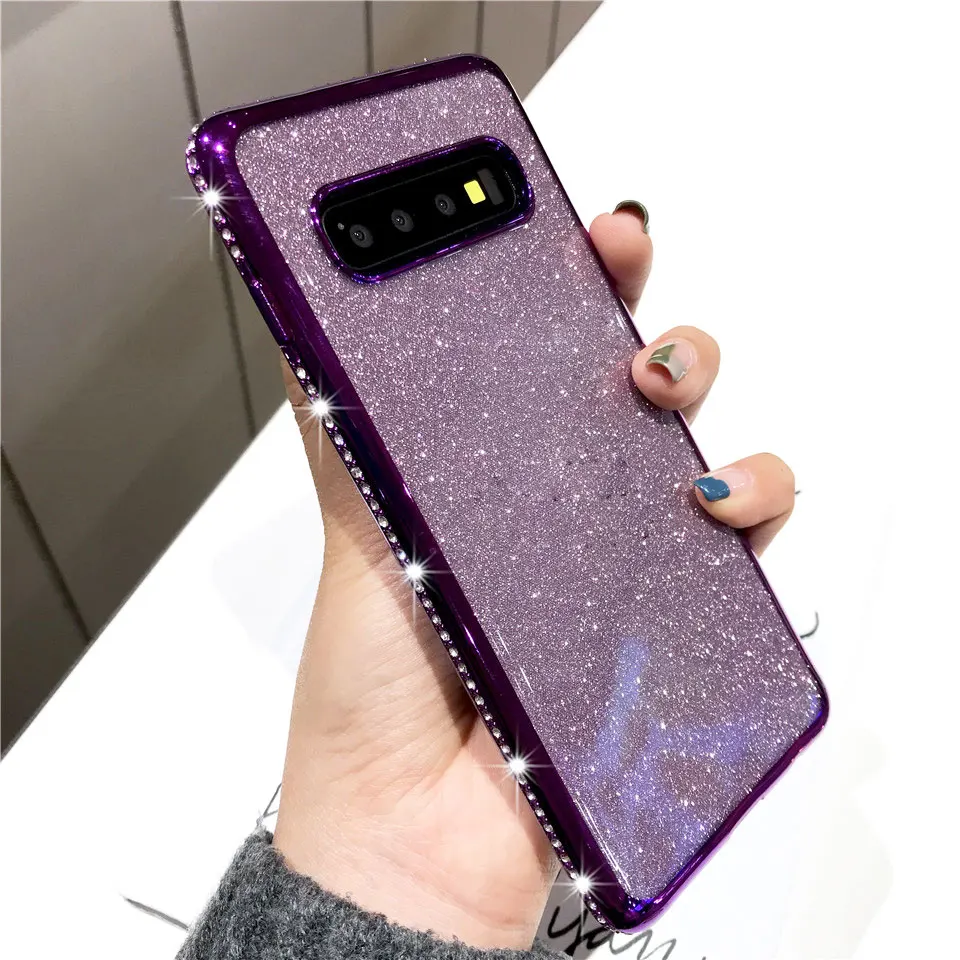 Блеск для samsung S10 Diamond случае A5 A6 A7 A8 2018 примечание 9 S10E S9 S8 блестящий чехол на iPhone XS