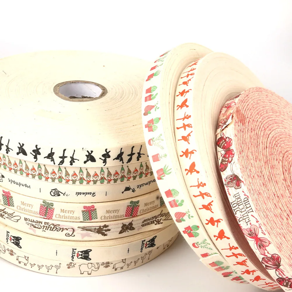 5 Yard Handmade Design Printed Cotton Ribbons For Wedding Party Decoration Gift Wrap Christmas Ribbon DIY Sewing Fabric ribbon decoration,ribbon supplies,wrapping ribbon,sewing ribbon,christmas ribbon,cotton ribbon
