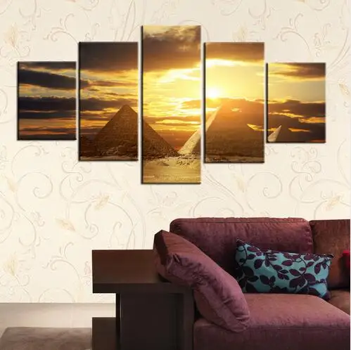 2017 Unframed Canvas 5 Pieces Printed Amazing Mystery Egyptian Pyramids Children's Room Home Wall Decoration | Дом и сад