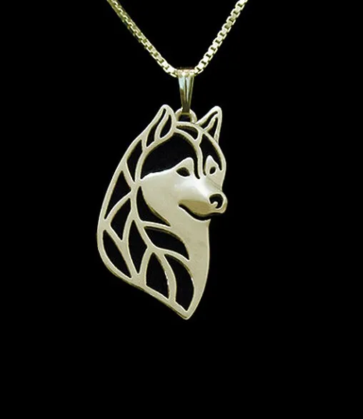 Украшение в виде головы Сибирского Хаски с золотым покрытием|jewelry silver|boho chicpendant