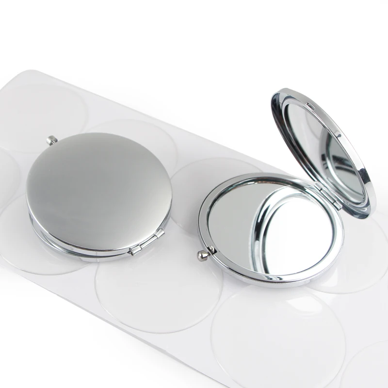 Round Mirror Compact Blank Plain Silver Colour For DIY gift mirror1 (3)