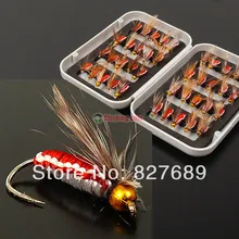 High quality 40pcs/set bionic fly fishing hooks set fishing tackl life-like feather baits insect bait fly fishing hooks vissen