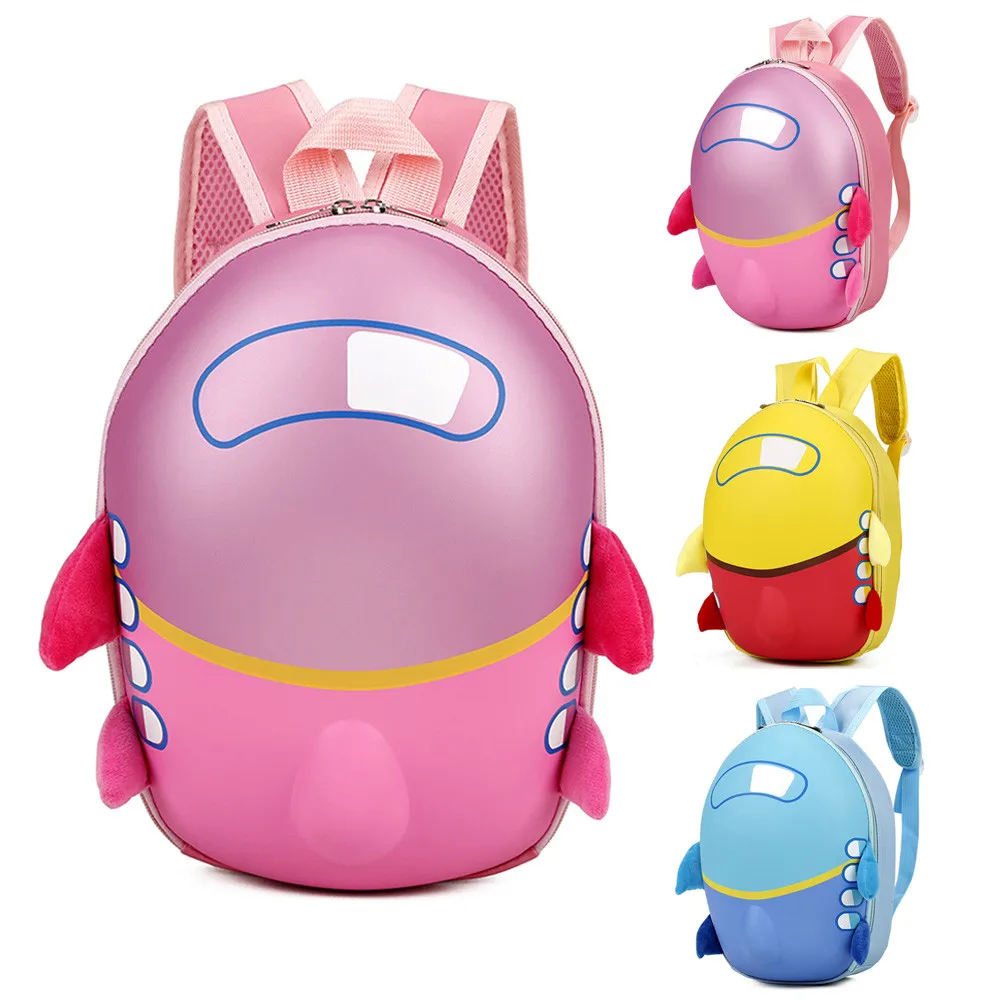 

Backpack Baby backpack Solid backpacks for kid Zipper Girls Boys Cute Airplane Cartoon Eggshell Backpacks School Bag