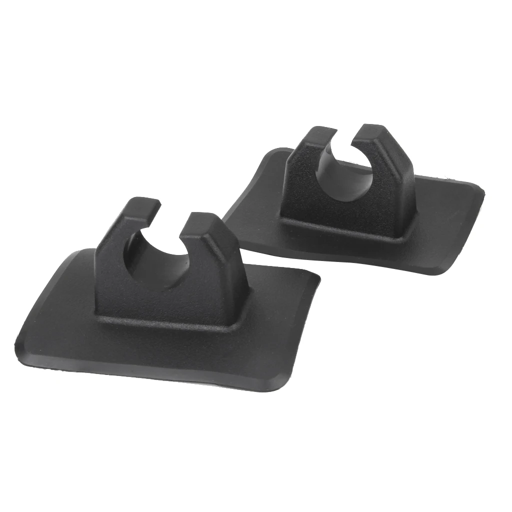 2PCs PVC Kayak Canoe Boat Rubber Dinghy Paddle Oar Keeper Mount Hook Push Pole Rod Clips Black