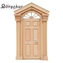 Dongzhur DIY деревянный 1:12 кукольный домик дверь Miniaturas 1:12 деревянный кукольный домик Миниатюрные 1:12 игрушки для детей Прямая поставка