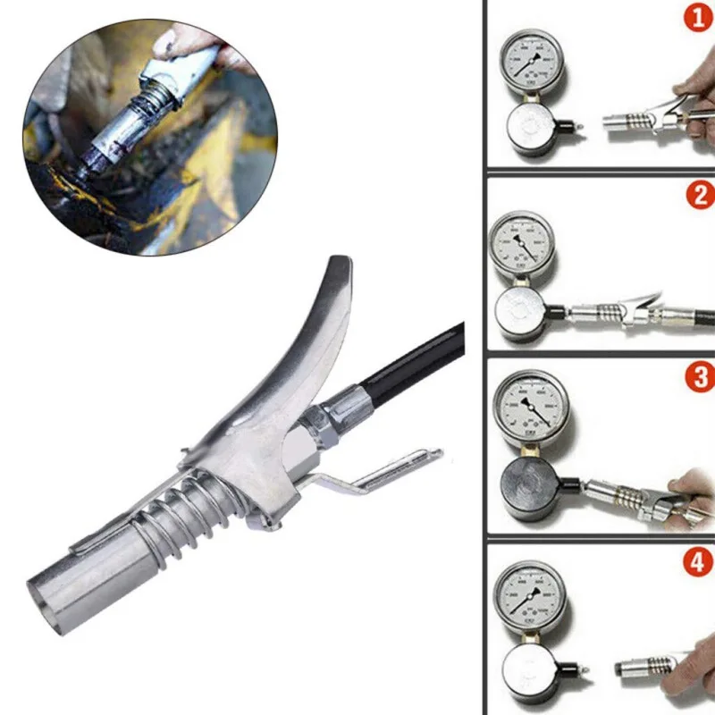 1 шт. Универсальный смазочный пистолет муфта двойные ручки фиксирующий Зажим высокого давления масляный пистолет сопло смазочная муфта