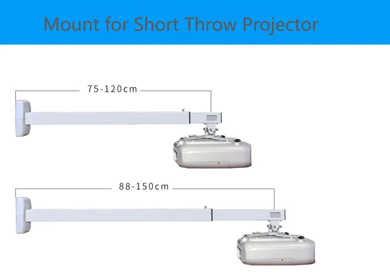 Распродажа! Всего, 870-1500 мм Регулируемый Алюминиевый белый цвет короткий бросок проектор крепление дешевая цена