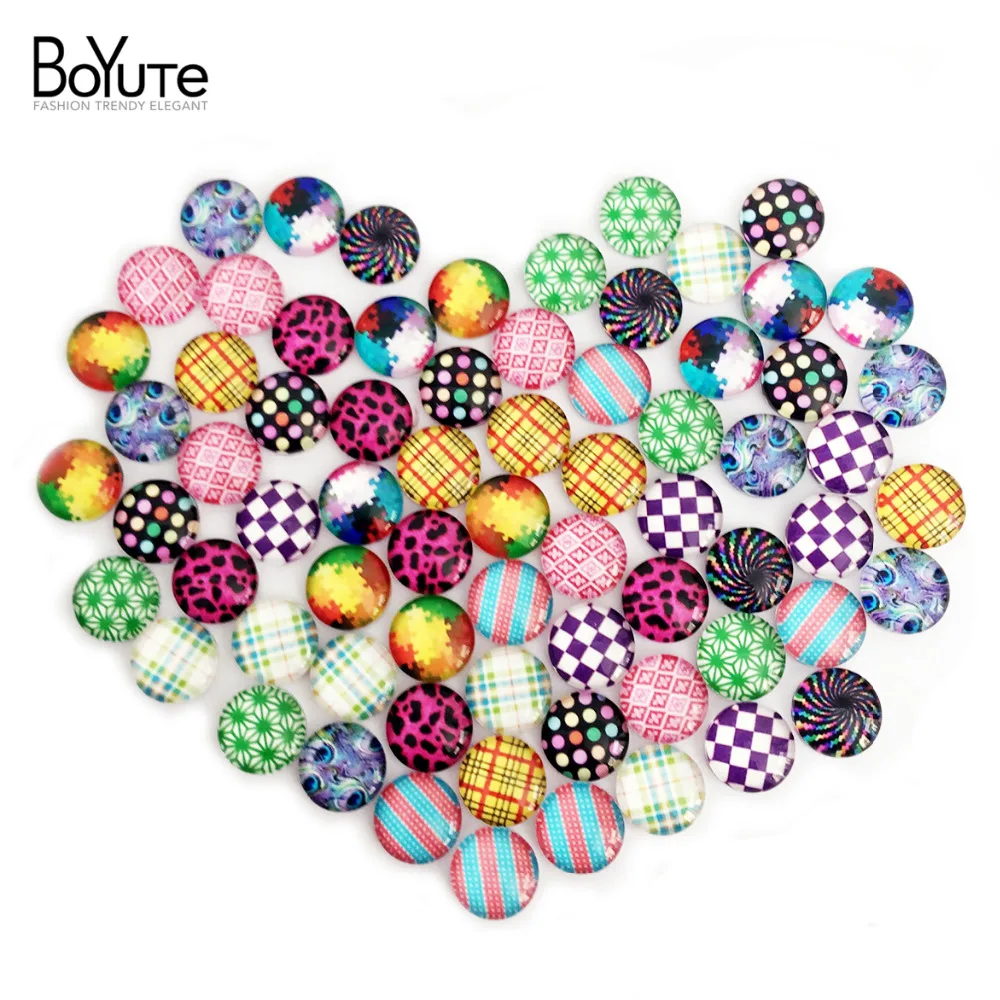 

70Pcs 10mm Round Stone Cabochon Mix Cartoon Dot Wishing Tree Owl Fox Girl Beard Image Cabochon Earrings Blank Cover xl5237