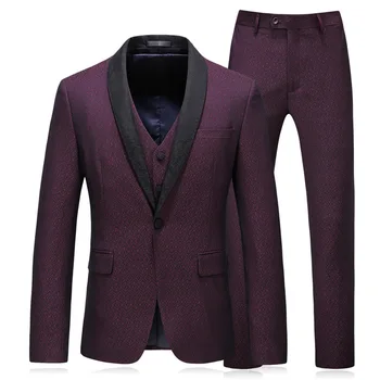 

Men's suit men's spring and autumn new fashion slim suit three-piece suit (jacket + pants + vest) men's business formal suit