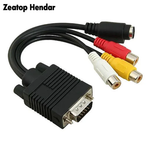 VGA в 3 RCA D Sub SVGA S Video ТВ AV конвертер кабель адаптер M/F разъем|vga rca connector|vga connectorvga vga