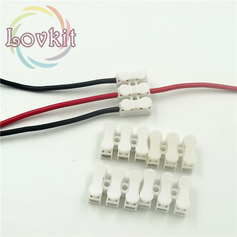 

10pcs 3p Spring Connector wire with no welding no screws Quick Connectos cable clamp Terminal Block 3 Way Easy Fit for led strip