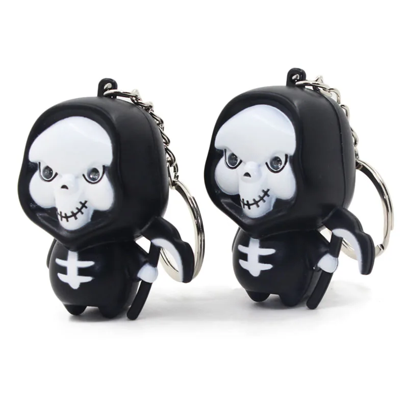 

New Style Pocket LED Light Scary Sound with Key Ring Halloween Holiday Gift Outdoor Night Sports Self Defense Flashlight Stick