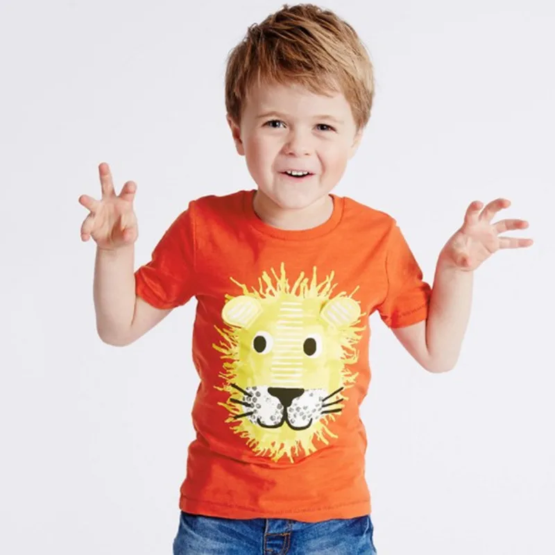 

Little maven children brand clothes 2018 summer baby boys clothes short sleeve lovely lion print Cotton brand t shirt 50967
