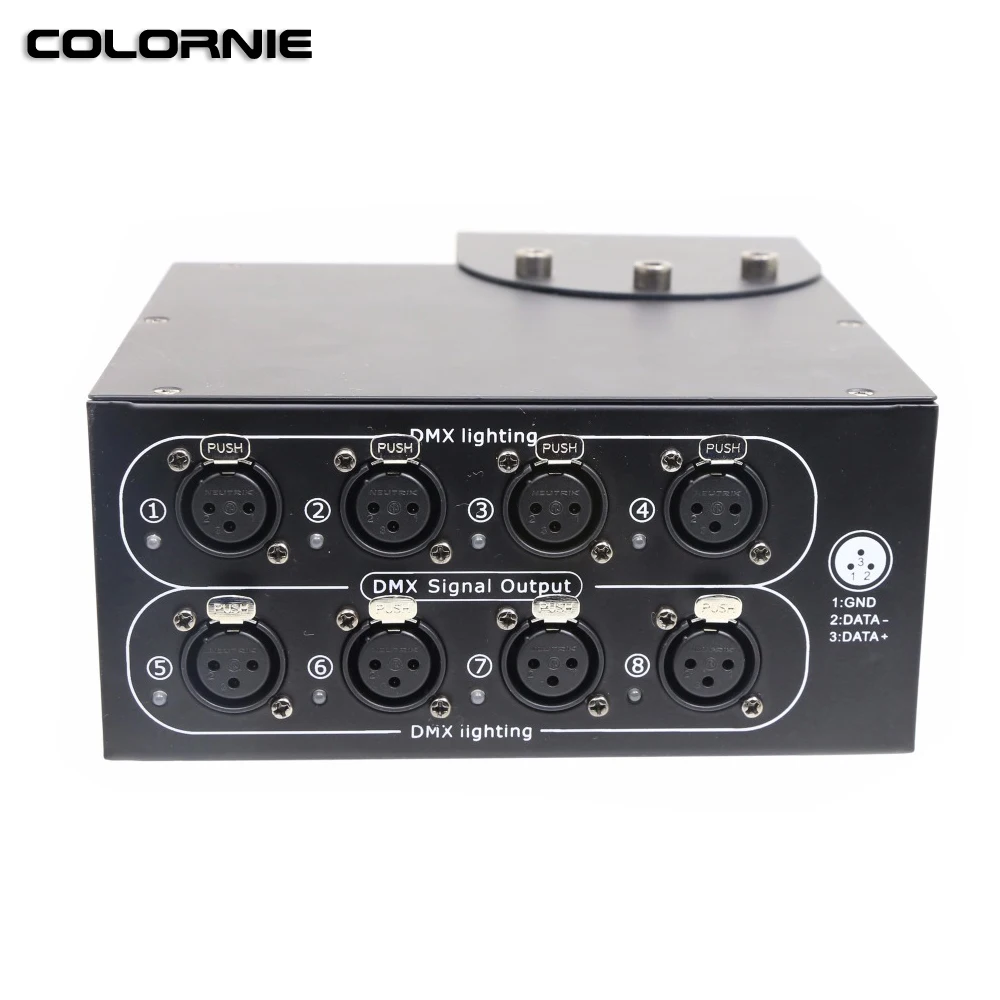 Repetidor de Sinal Movendo a Cabeça Distribuidor de Sinal Ac100 240v 8ch Splitter Dmx 8ch Dmx512 Levou Fase Luz Dmx