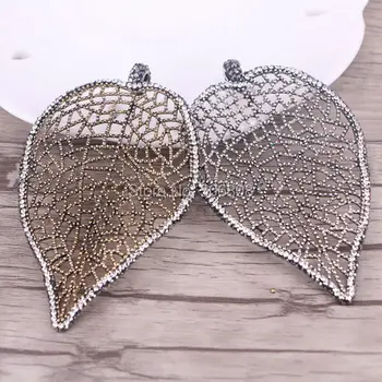 

10PCS Vintage Jewelry Leaf Pendant Charms Antique Bronze Silver Color Fashion Trendy Pendants Charms For Women Necklace Making
