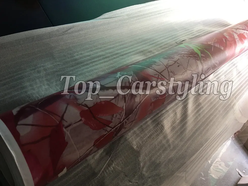 Pink realtree camouflage vinyl car wrapping film mass oake grass (3)