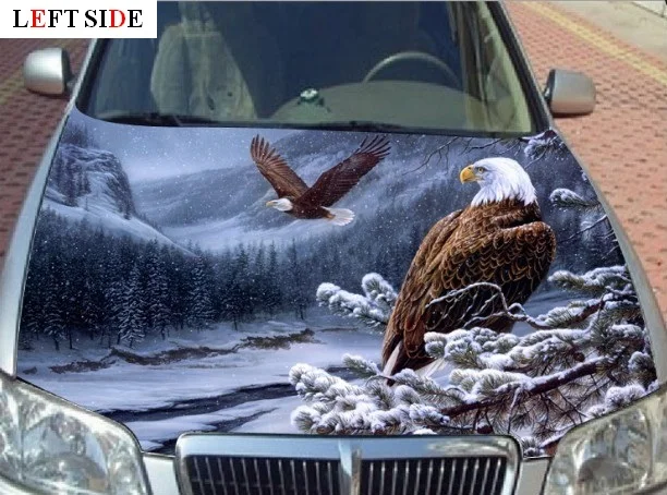 

LEFT SIDE Car Stickers Eco-Friendly Vinyl PVC Car Stickers EAGLE Customize the Size to Suit all Vehicles Bonnet No Color Fading