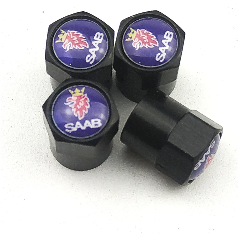 

4Piece/set black Sport CAR Styling Auto Accessories Car Wheel Tire Valve Caps Case for saab Motorcycle Automobiles