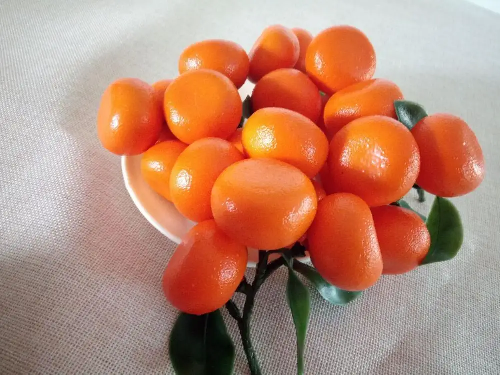 Высокое качество искусственные фрукты шампур поддельные моделирование ян Мэй личи яблоко черника Longan модель Орнамент Ремесло фотографии реквизит - Цвет: orange