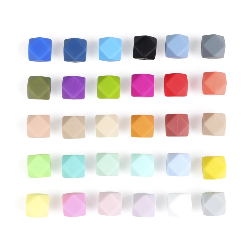 BOBO.BOX Wholesale 100pcs/lot Hexagon Beads Silicone Baby Teether Perle BPA Free DIY Necklace Pacifier Chain Baby Teething Care