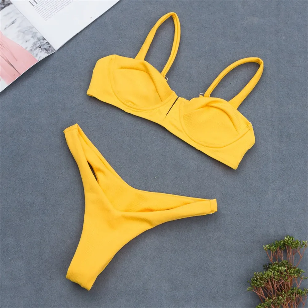 

Bathing Suit Women Swimming Suit Solid Swimsuit Bandage Swimwear Bikini 2019 Maillot De Bain Femme Swimsuit bikini big size