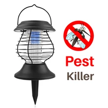 Светодиодный светильник на солнечной батарее из нержавеющей стали, лампа для уничтожения насекомых и вредителей, уличный фонарь для ландшафтного сада