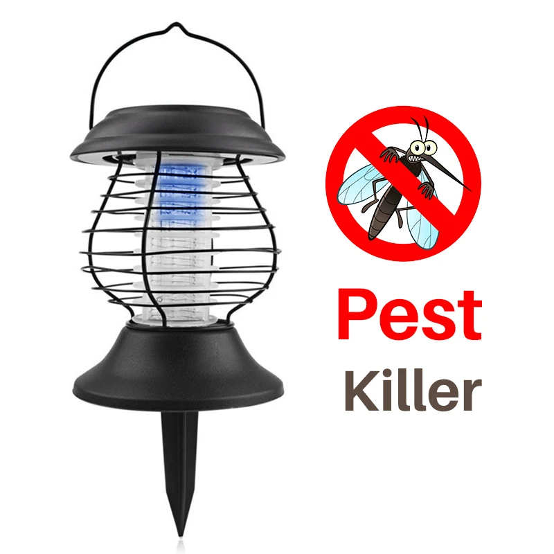 

LED Solar Mosquito Killer Lamp Stainless Steel Solar Lawn Light Insect Killer Lamp Pest Control Outdoor Garden Landscape Light