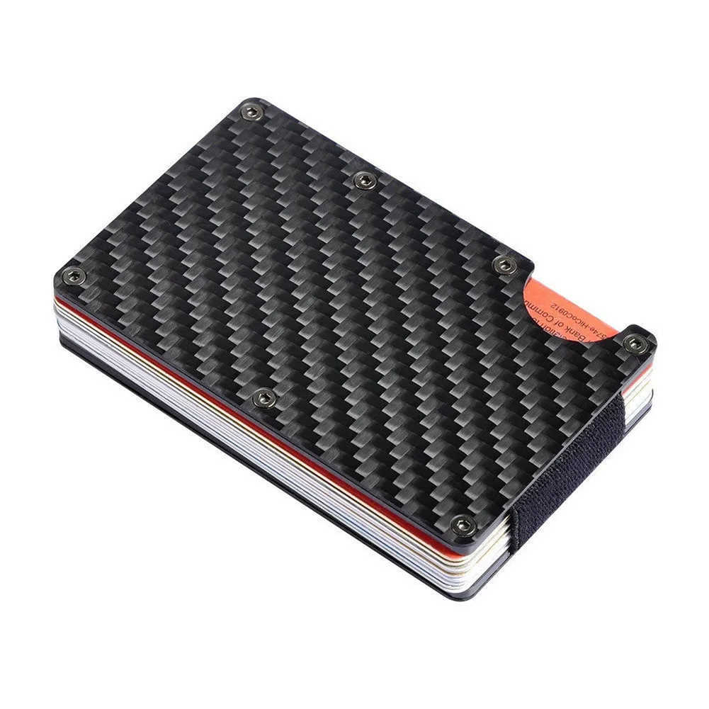 

Credit Card Holder Carbon Fiber/Aluminium Alloy RFID Non-scan Metal Wallet Purse LBY2018
