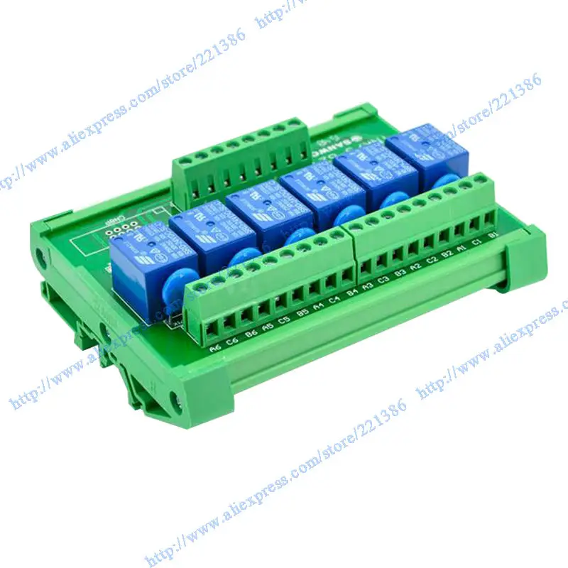 6-канальный релейная плата драйвера модуля выходной усилитель плата PLC реле SL модуль на din-рейку реле 3V 10A Силовые транзисторы NPN