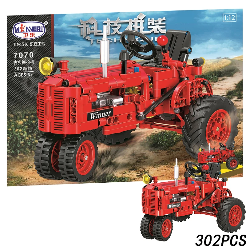 

Classical Tractor 302pcs Legoings Technic MOC Vehicle Creator City Building Blocks Bricks DIY Model Toys for children boy Gifts