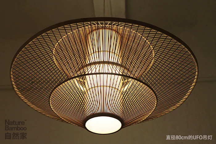 IKEA creaive simple style nature bamboo flying saucer pendant lamp to decorate restaurant/teahouse/living room/