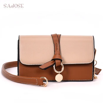 

Women Messenger Bags Leather Shoulder Bag High Quality Splice Flap For Lady Female Fashion Vintage Crssbody Bag Drop Shipping