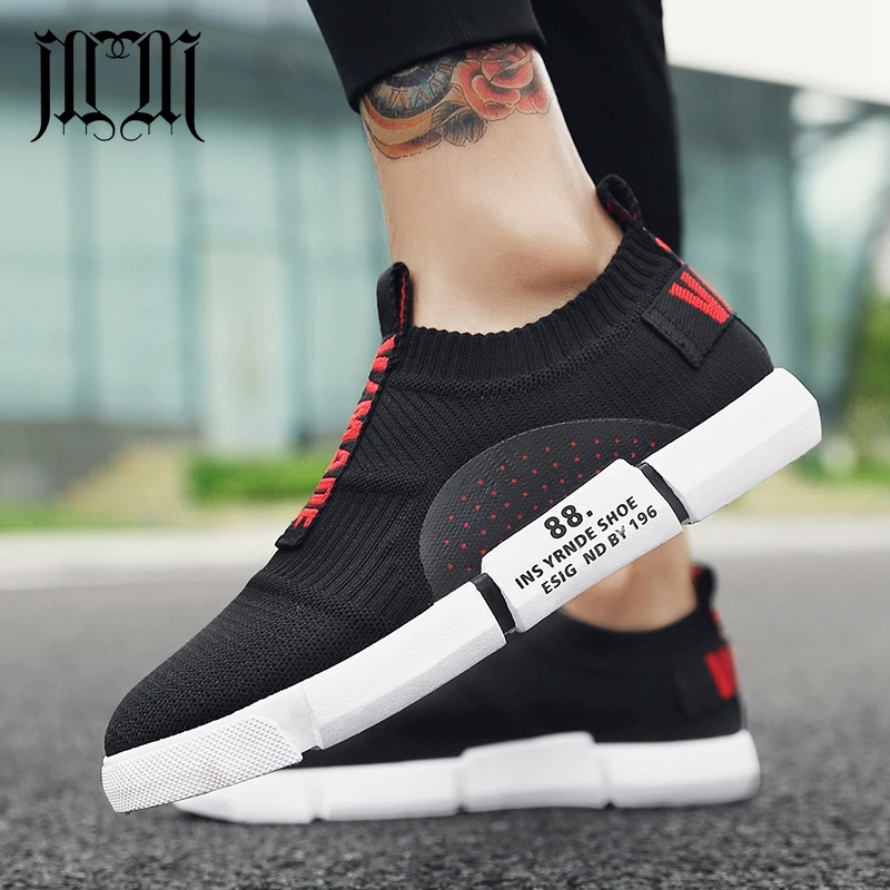 

MumuEli 2019 New Black Red White Fashion Luxury Casual Shoes Men Breathable High Quality Adult Male Flat Designer Sneakers 0883