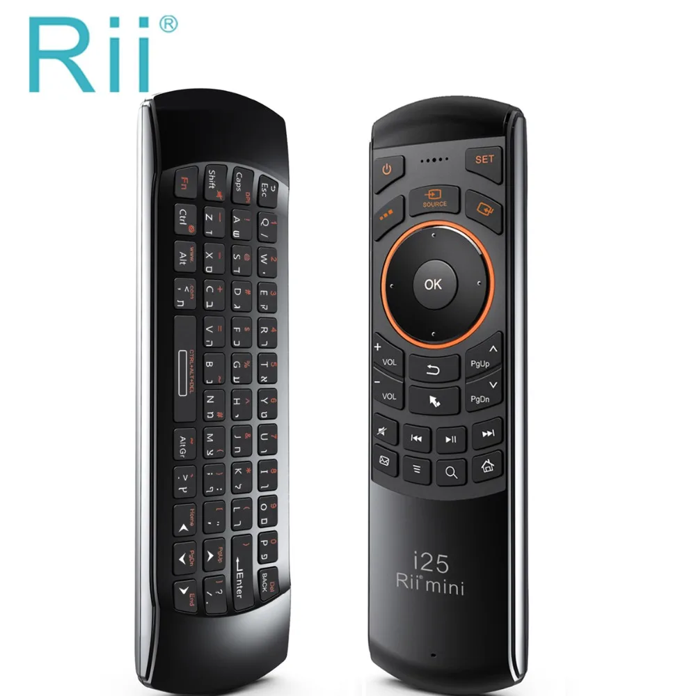 Cheap 2016 New Original Rii mini i25 2.4Ghz Air Mouse Remote Control with English Keyboard for