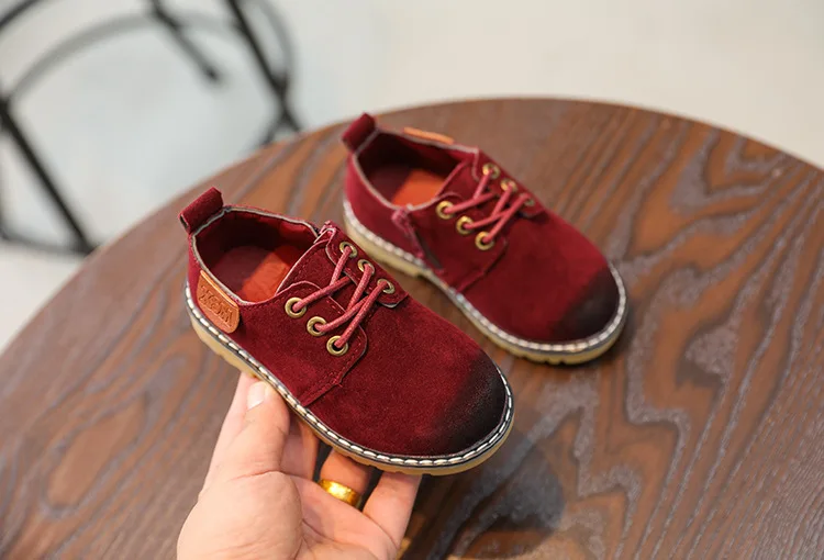 AFDSWG/весенне-Осенняя детская кожаная обувь цвета красного вина из пвх; серая обувь для девочек и мальчиков; школьная обувь для танцев