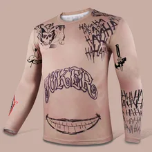 2016 selbstmord Squad Männer Compression T-Shirt Harley Quinn Joker Deadshot t-shirt Tattoo Druck Langarm Batman Kostüme