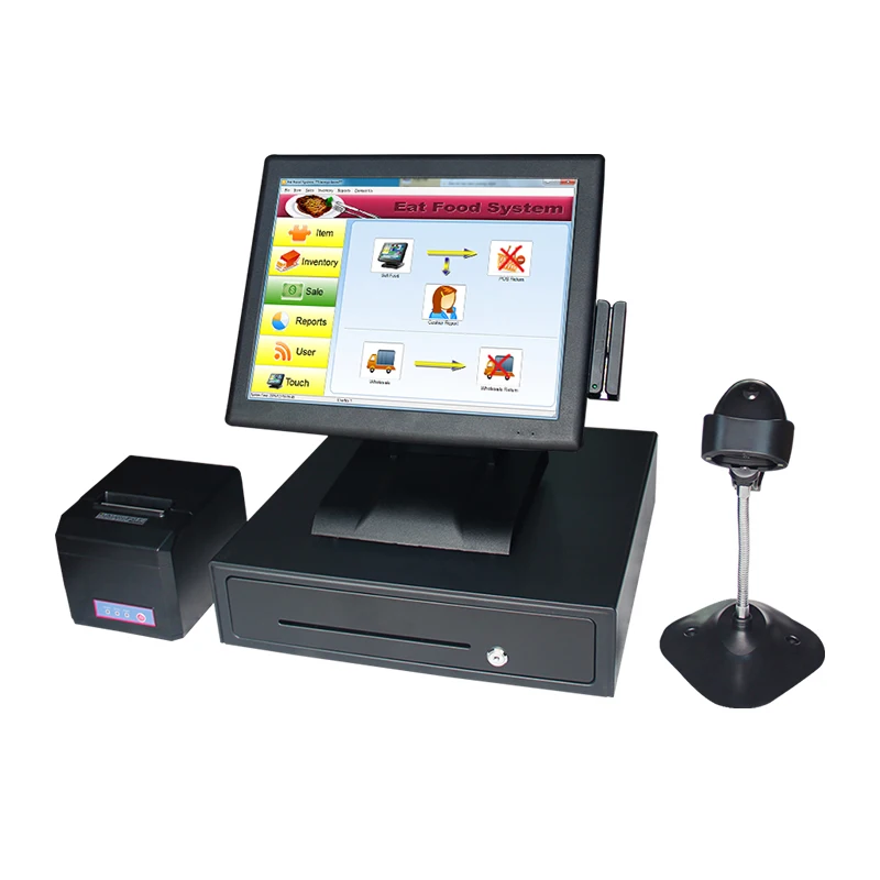 

15 Inch Touch Screen Cash Register Touch One Machine Supermarket Cash Register Cashier Meal Machine One Machine VFD Guest