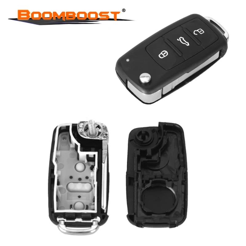 

3 Button key Auto Car Key Shell Blanks Flip Folding Remote Waterproof housing Without battery holder Fit For VW