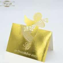 Первое Святое Причастие Золотое металлическое пользовательское имя и дата место карты Лазерная резка