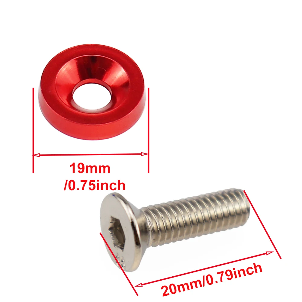 JDM Style Washer Nut License Plate Bolts Fender Flare Stickers M6x20 Universal Auto Car Styling Tuning Modification 10pcs/set car accessories auto accessories