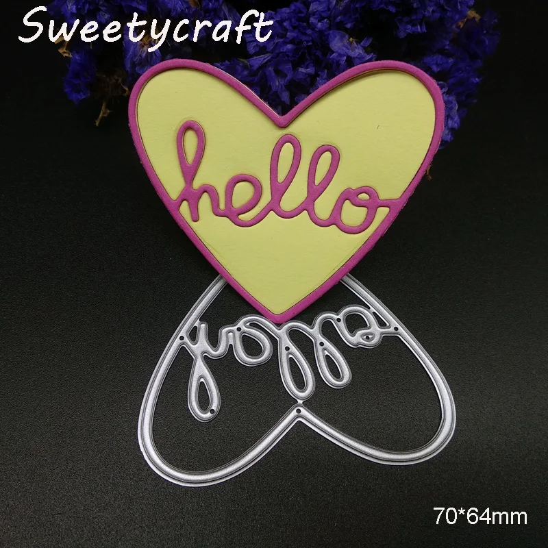 Штампы штампы для скрапбукинга Hello Heart металлическая штамповка вырезания